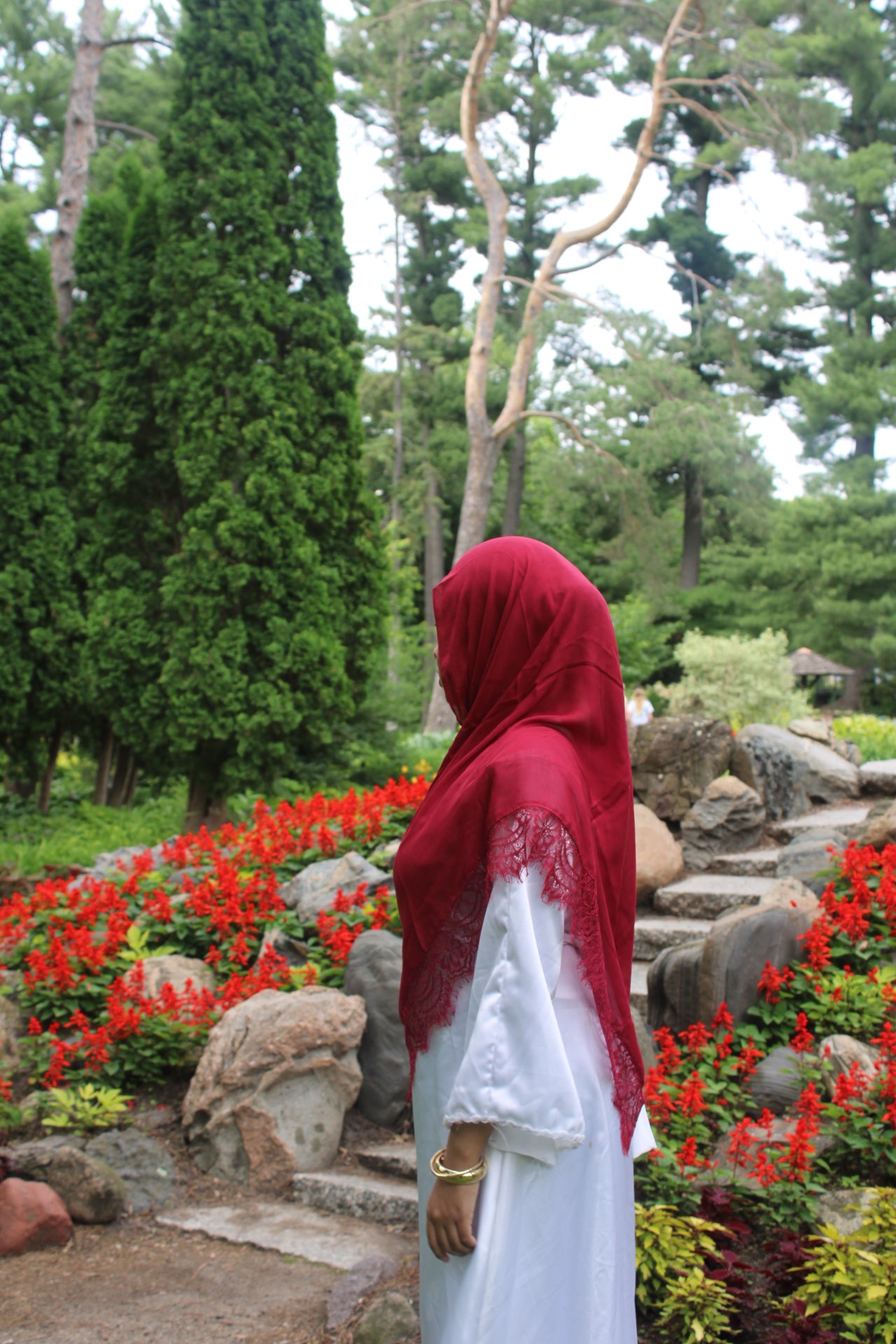 Red Lace Modal Hijab