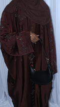 Brown Elegant Butterfly Abaya