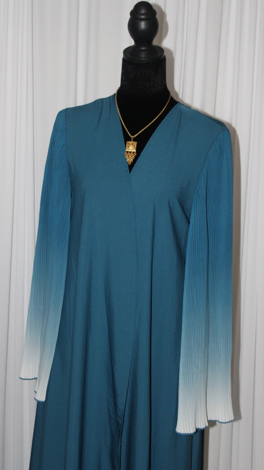 Blue Ombré Open Abaya