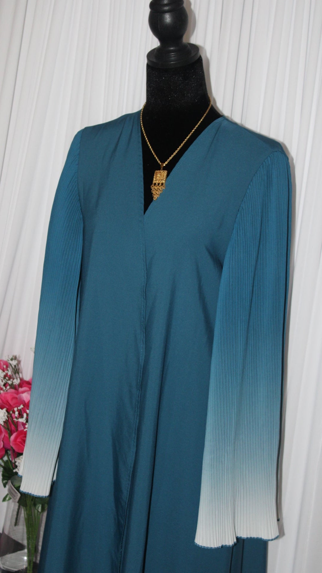 Blue Ombré Open Abaya