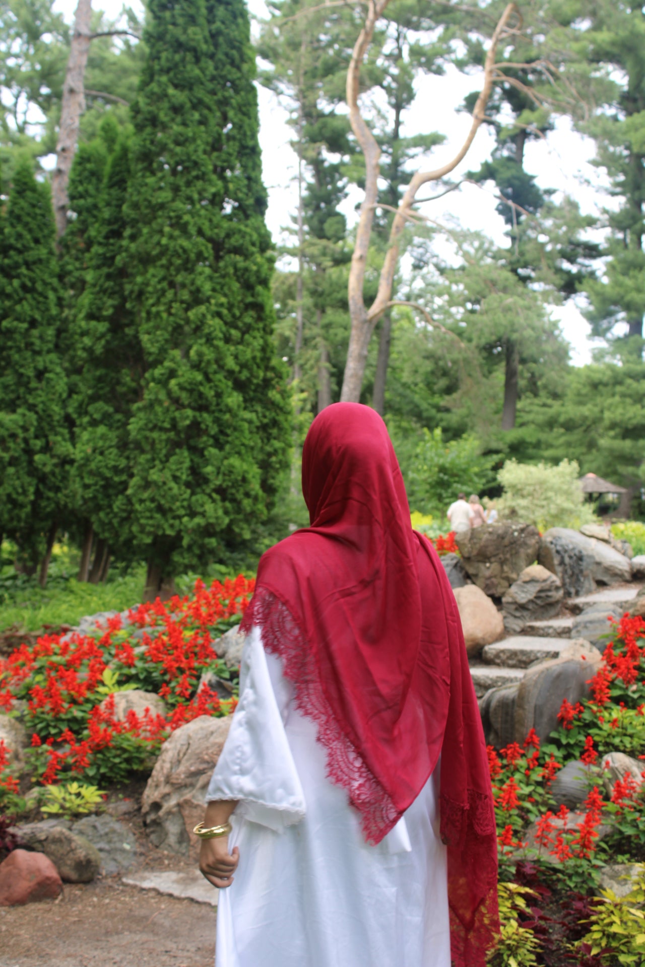 Red Lace Modal Hijab