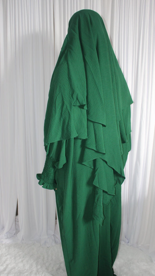 Green Khimar and abaya set