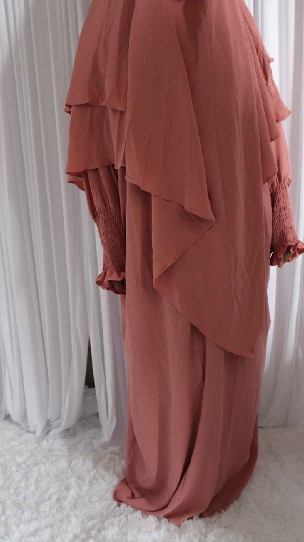 Pink Khimar and Abaya Set