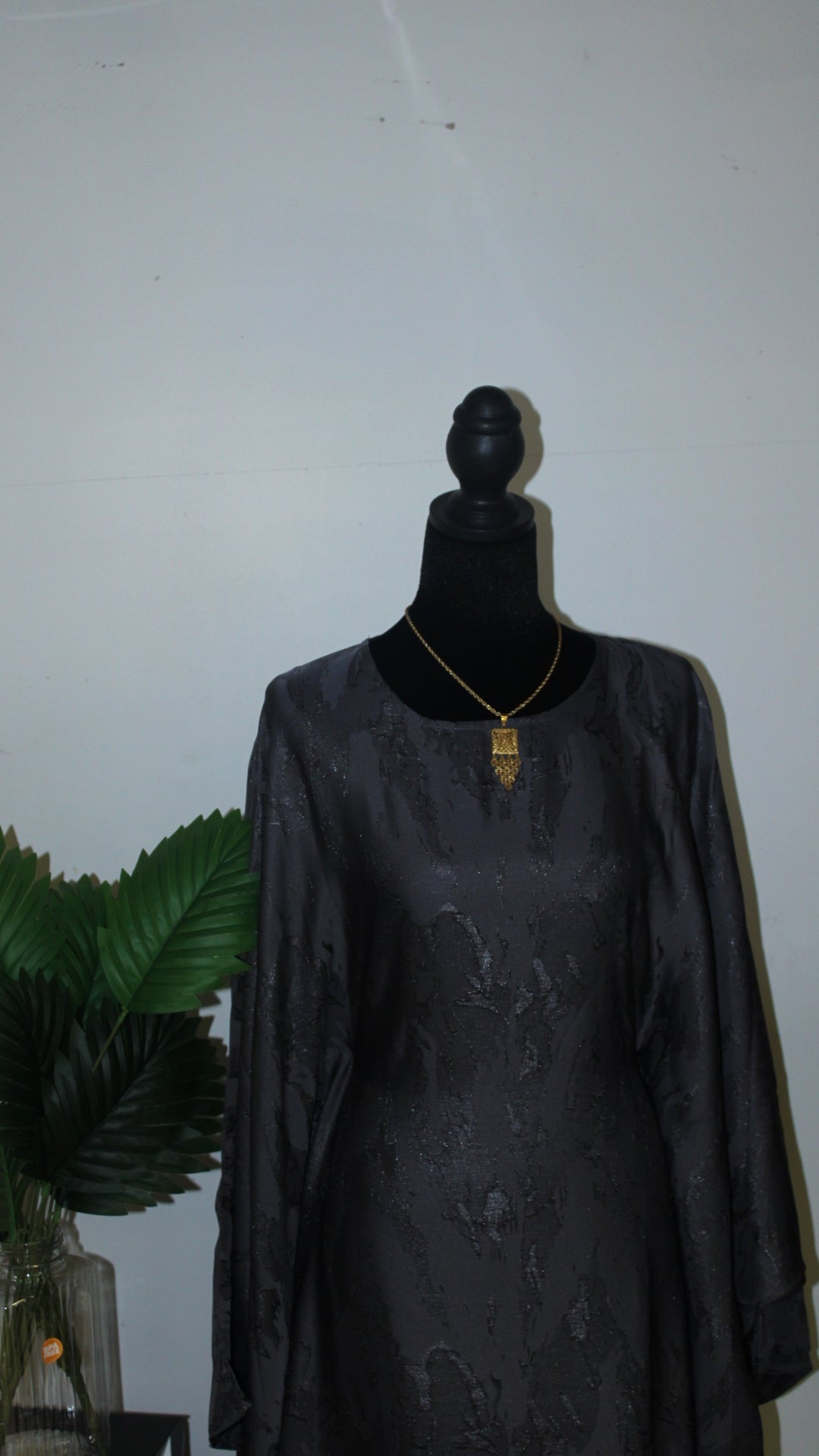 Gray Noor Butterfly Abaya