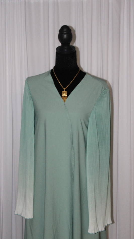 Light Green Ombré Open Abaya