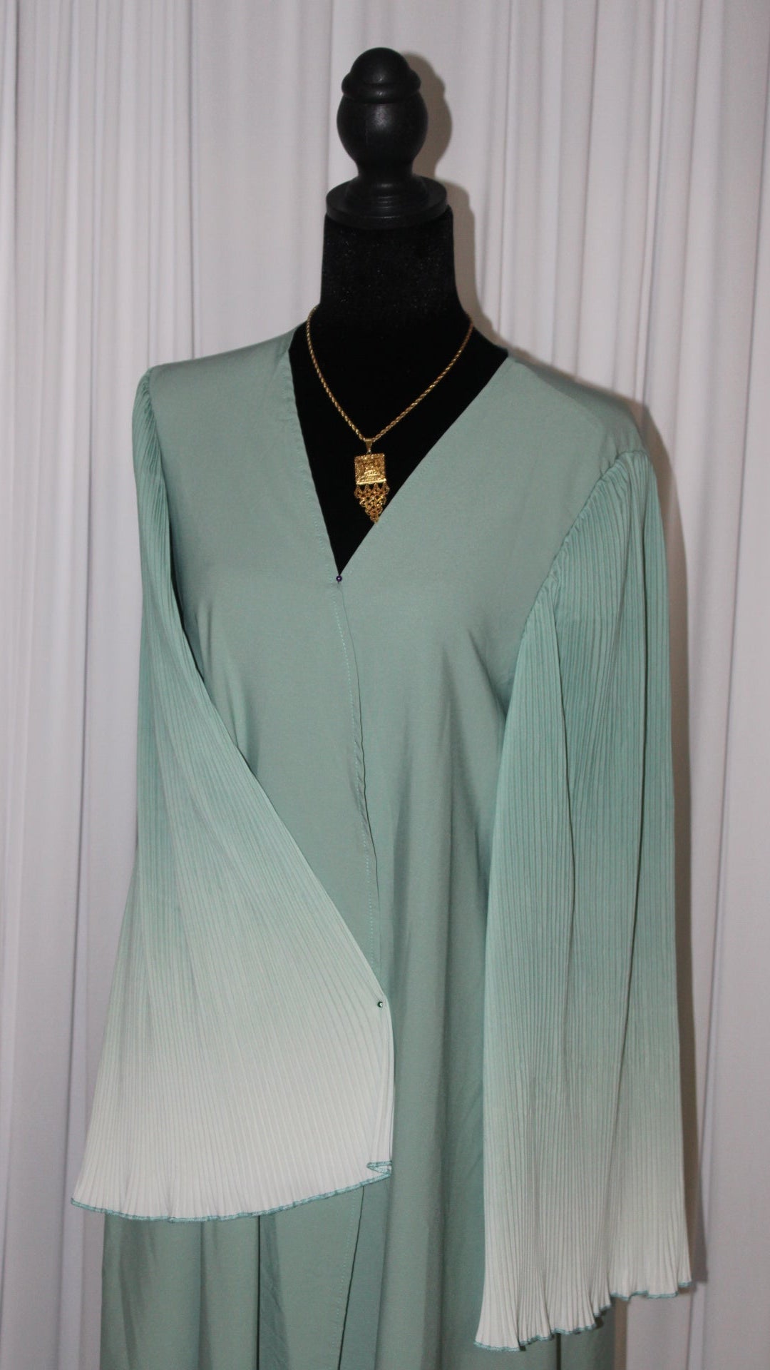 Light Green Ombré Open Abaya