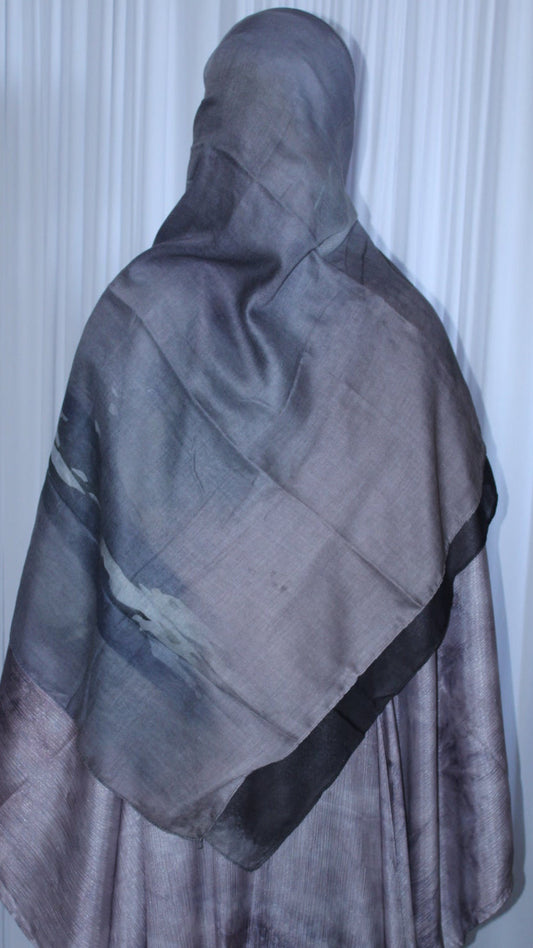 Dark Grey Printed hijab