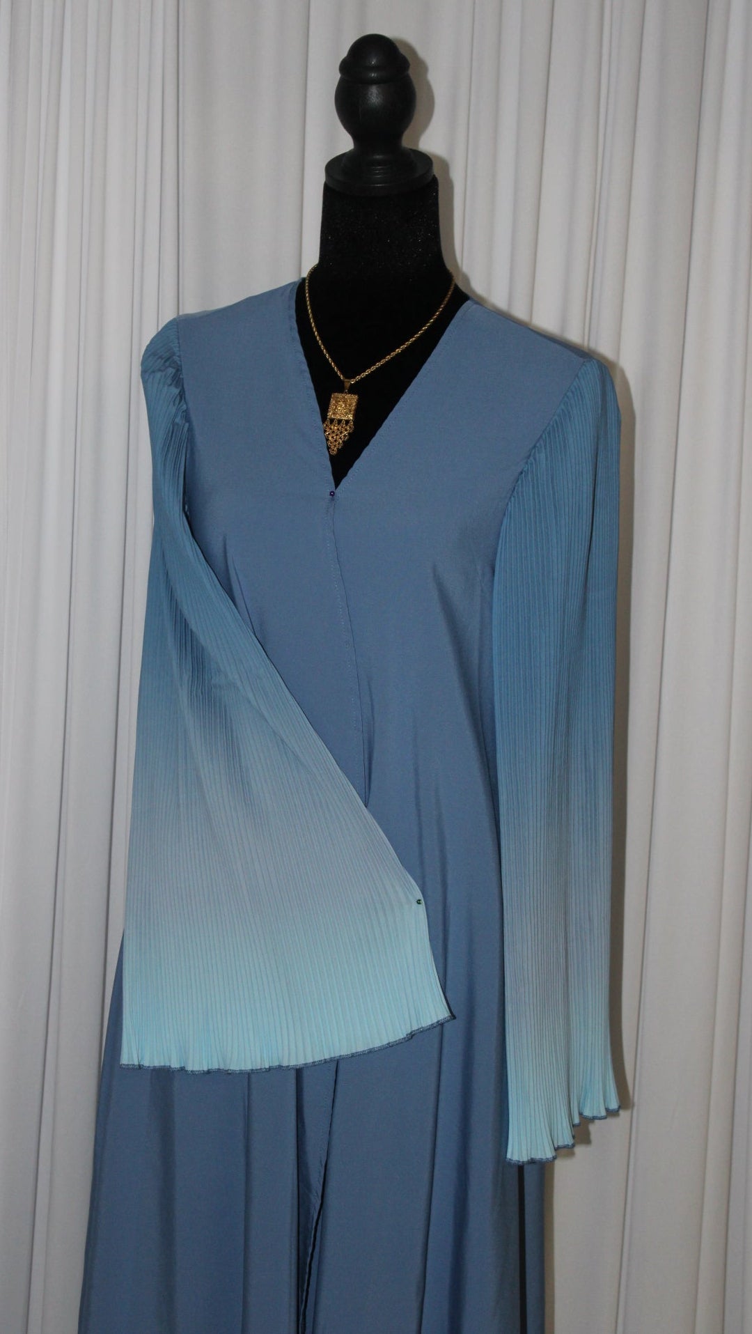 Sky Blue Ombré Open Abaya